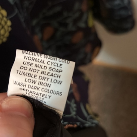 EShakti women’s Navy Blue Pink & Yellow Flower Print Dress Sz 10 pockets. NWOT - Picture 12 of 12